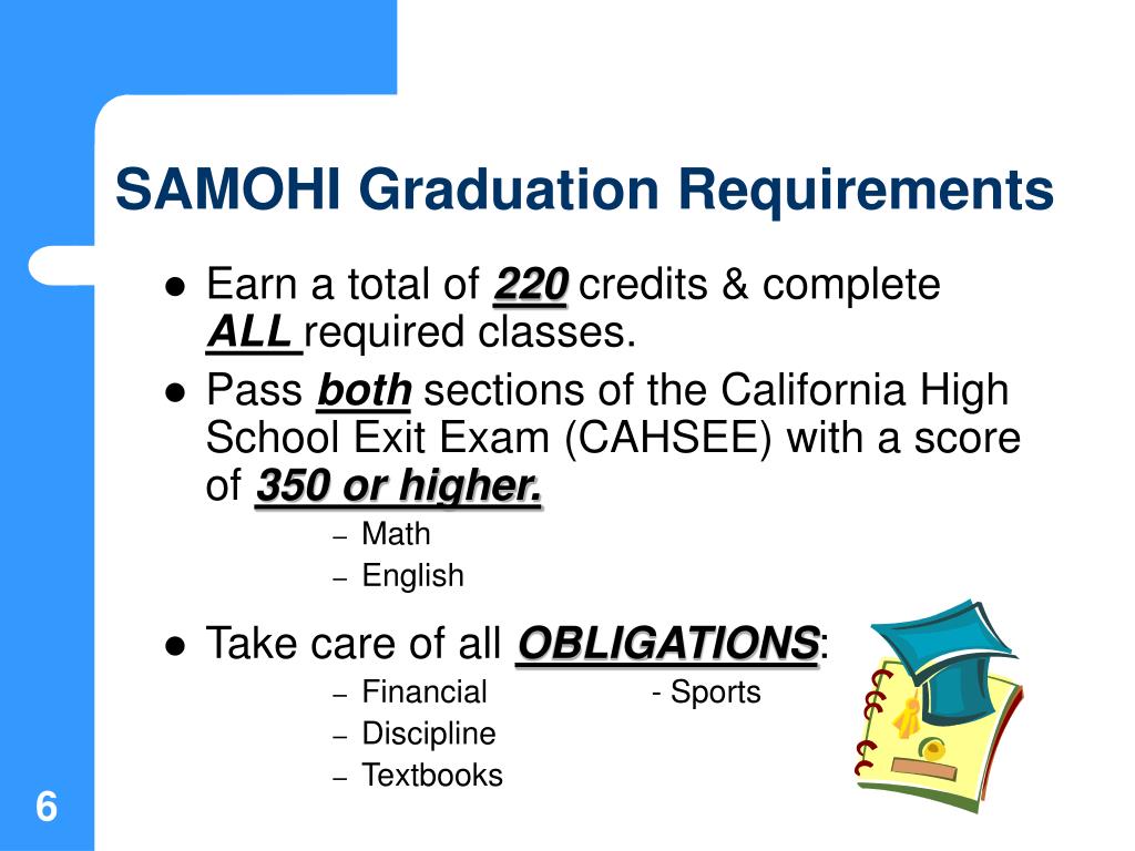 PPT SAMOHI Graduation Requirements & College Course Requirements
