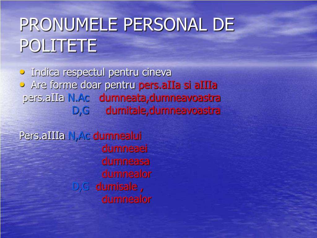 PPT - PRONUMELE PERSONAL PowerPoint Presentation, free download - ID:1132119