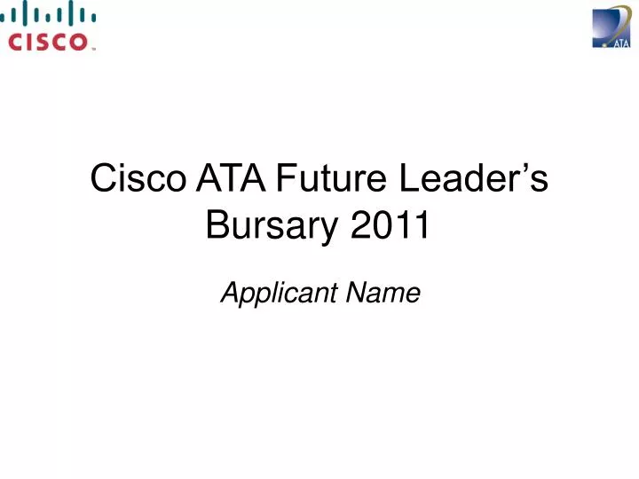 cisco ata future leader s bursary 2011 n.