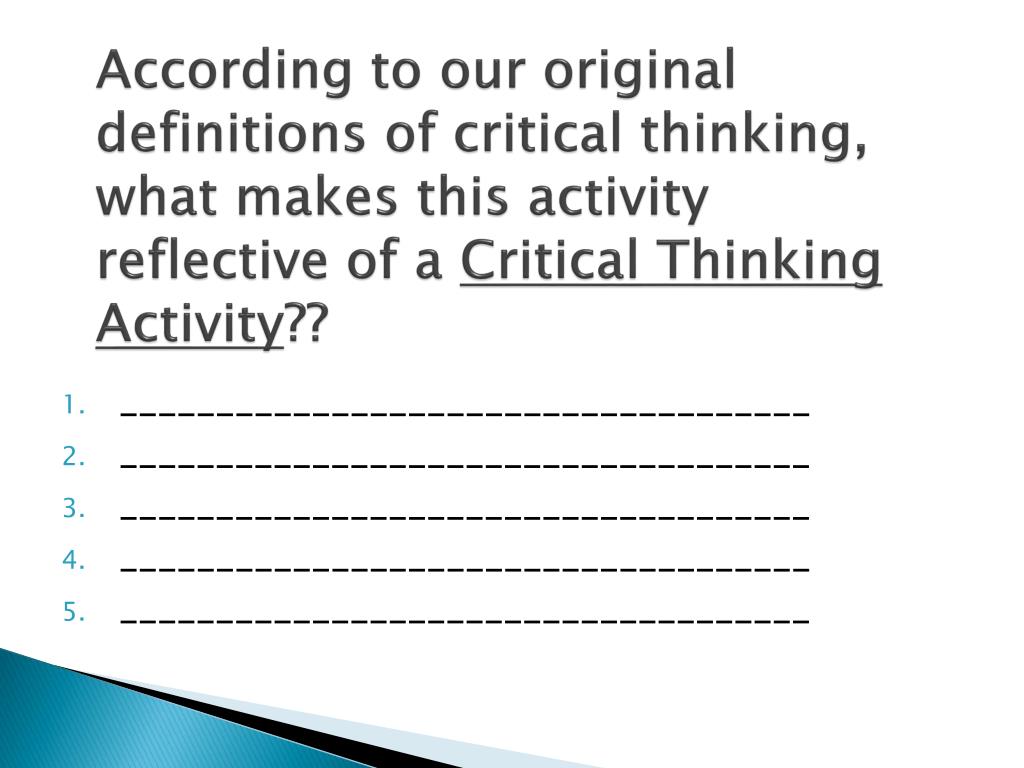 critical thinking scenarios with answers for students