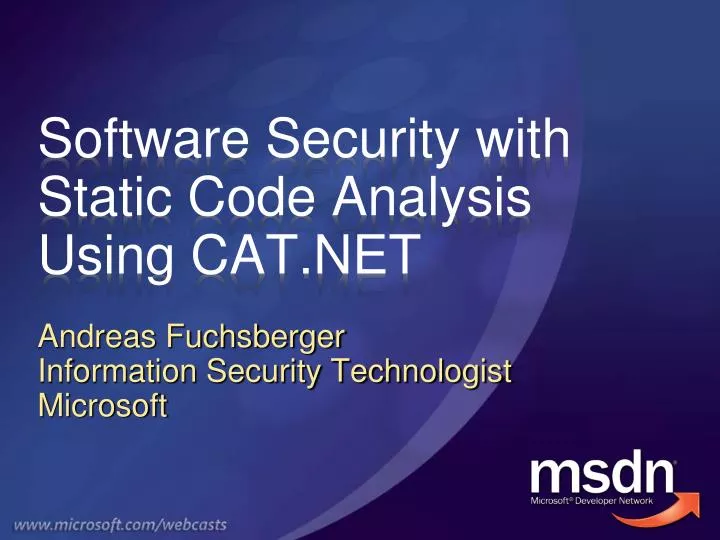software security with static code analysis using cat net n.