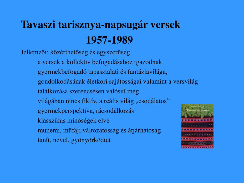 PPT - GYERMEKIRODALOM ÉS SZAKRALITÁS II. A MAGYAR GYERMEKLÍRA PowerPoint  Presentation - ID:1132554