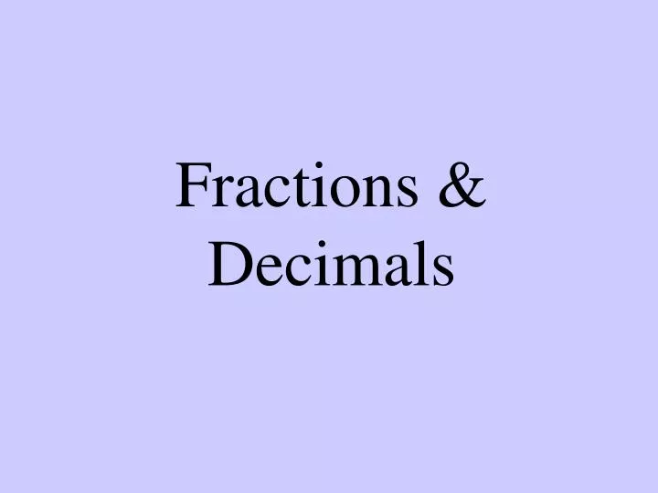 fractions decimals n.