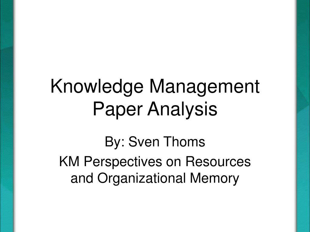 research paper for knowledge management