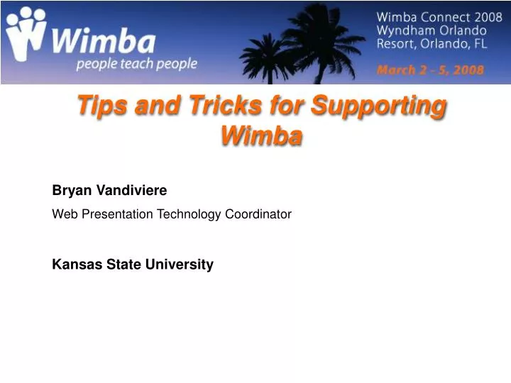 tips and tricks for supporting wimba n.