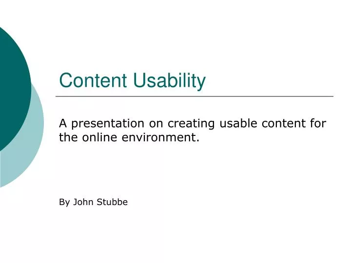 content usability n.