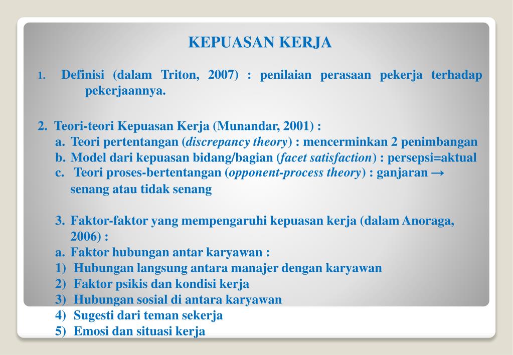 teori kepuasan kerja