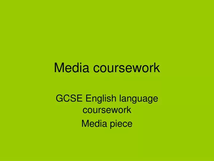 media coursework examples