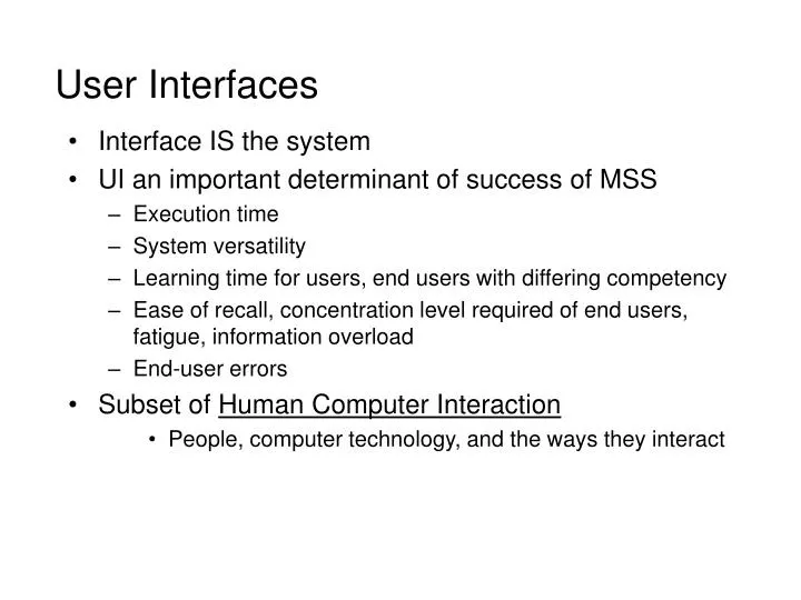 user interfaces n.