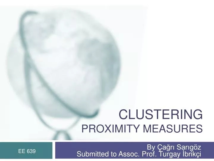 clustering proximity measures n.