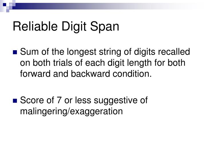 digit span subtest digit span subtest