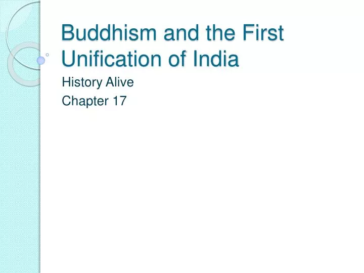 buddhism and the first unification of india n.