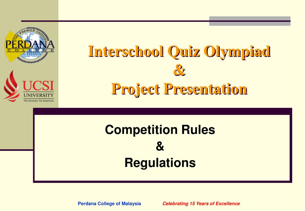 Ppt Interschool Quiz Olympiad Project Presentation Powerpoint