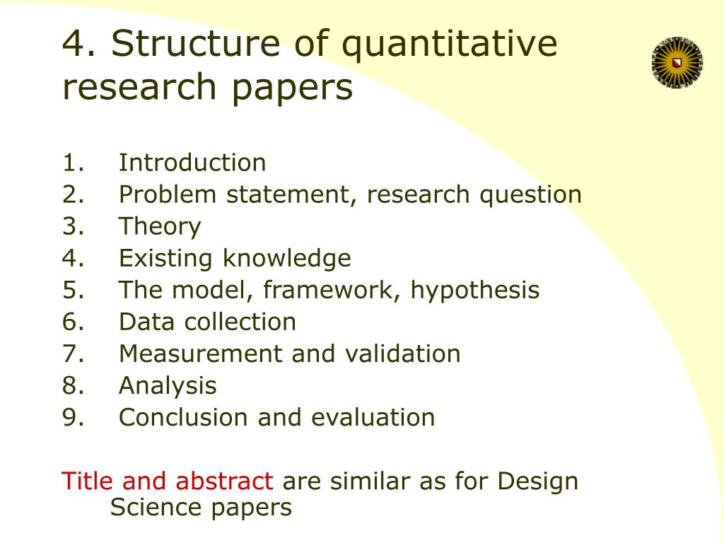 parts of quantitative research paper