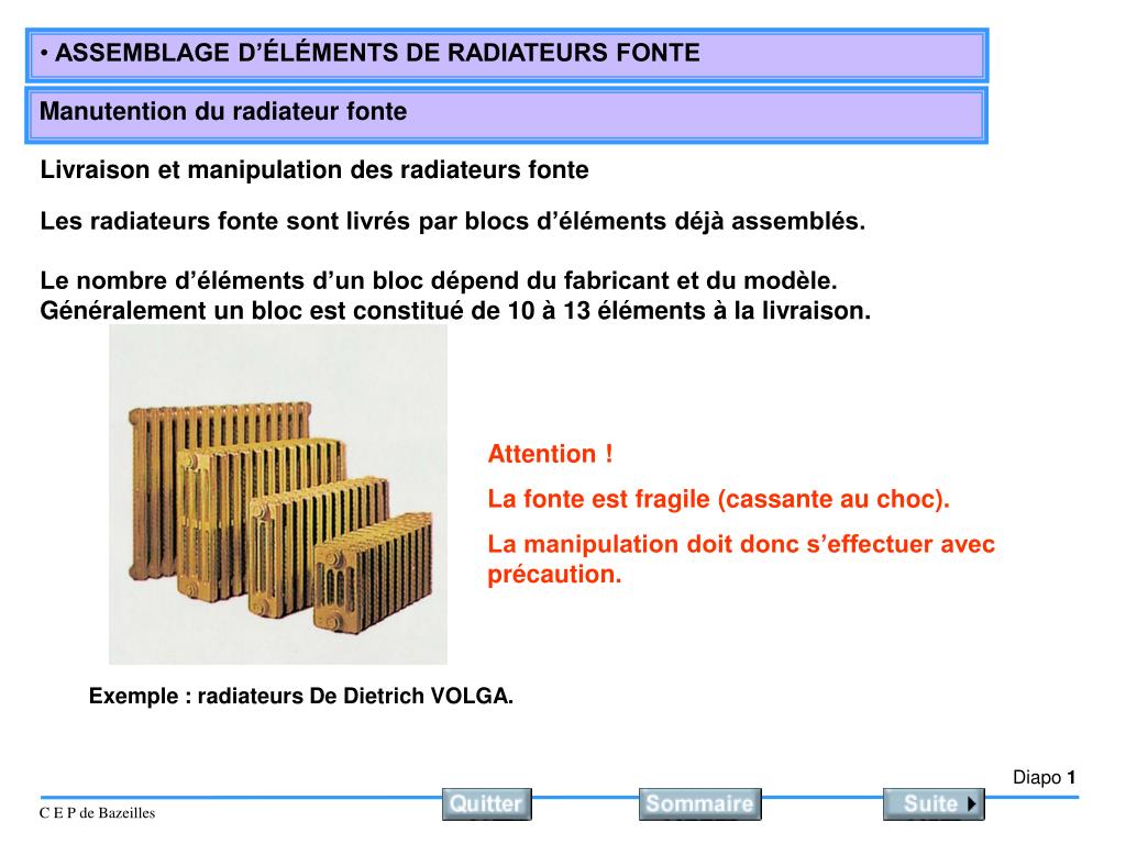 PPT - Livraison et manipulation des radiateurs fonte PowerPoint  Presentation - ID:1139980