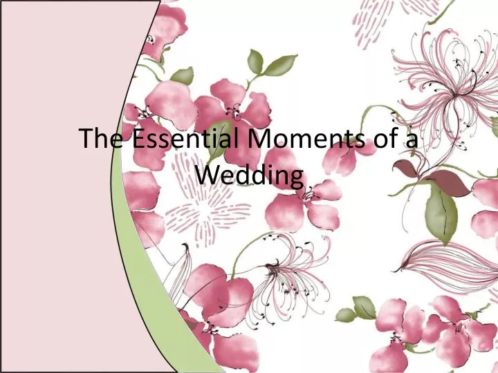 the essential moments of a wedding n.