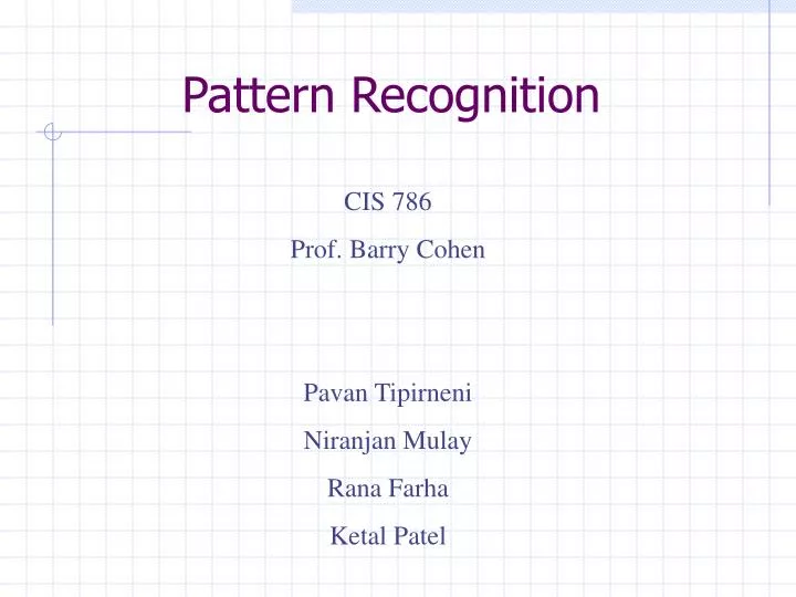 pattern recognition n.