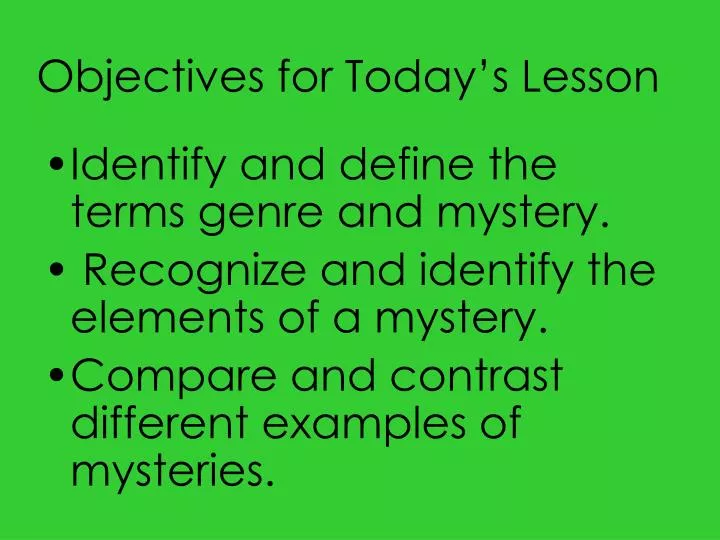 PPT - Objectives for Today’s Lesson PowerPoint Presentation, free ...