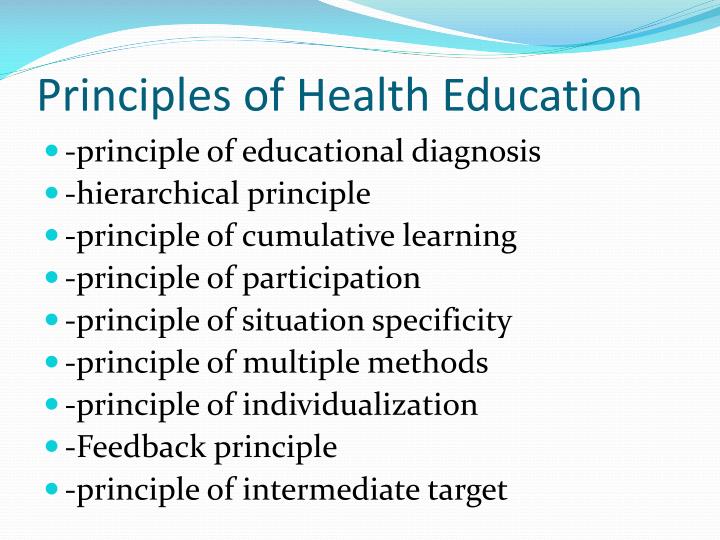 principles of health education