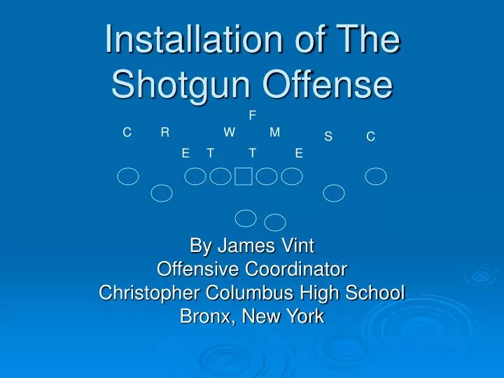 installation of the shotgun offense n.