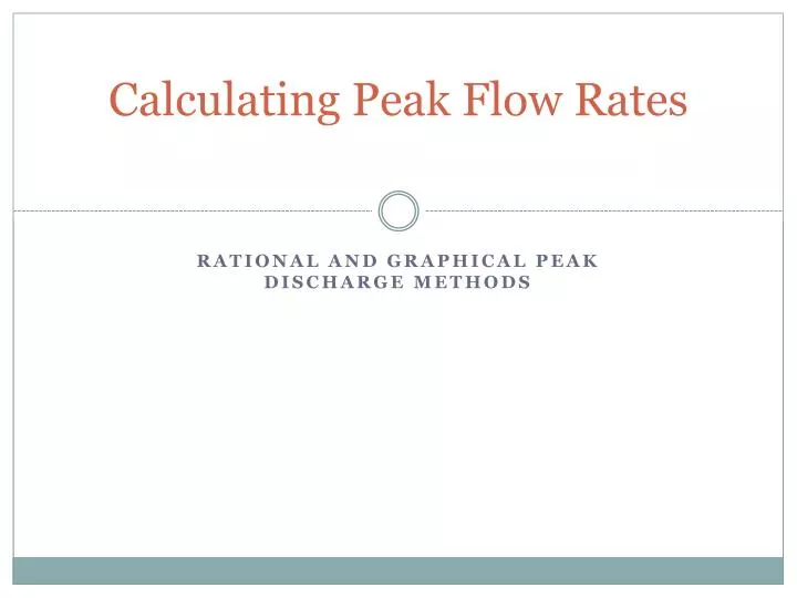 calculating peak flow rates n.