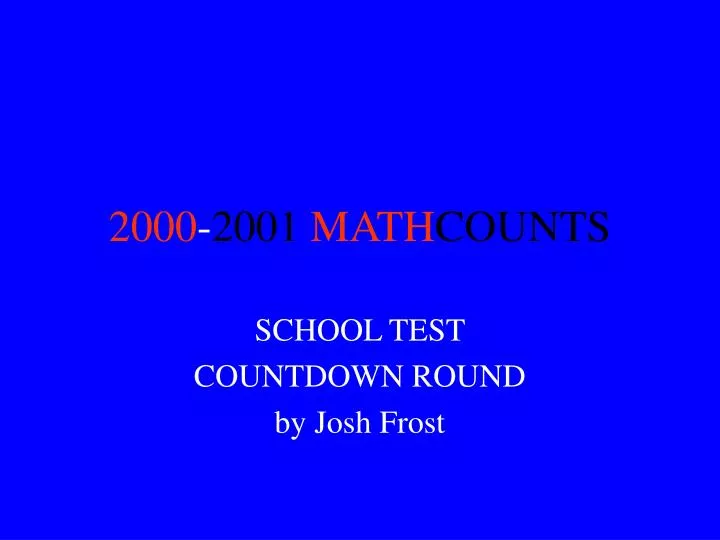 2000 2001 math counts n.