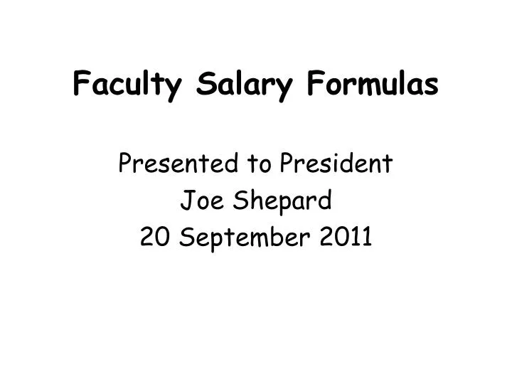 faculty salary formulas n.