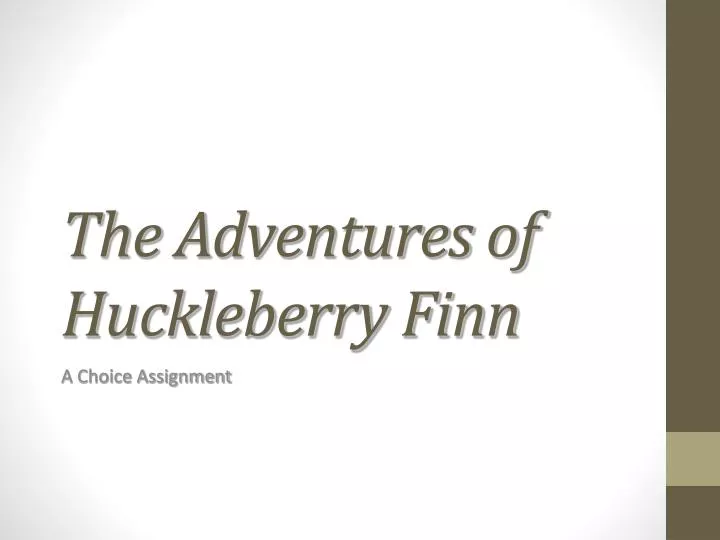 the adventures of huckleberry finn n.