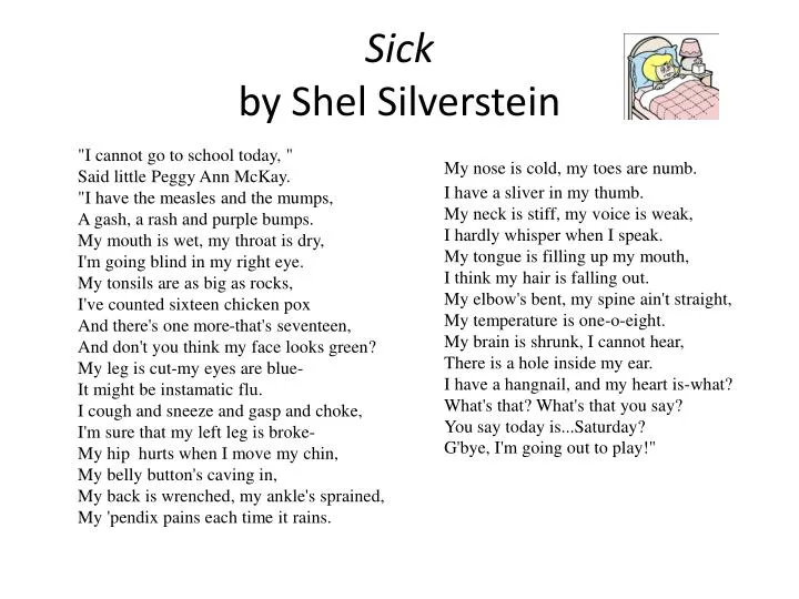 sick by shel silverstein n.