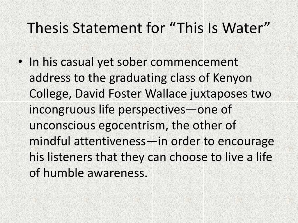 thesis statement for water