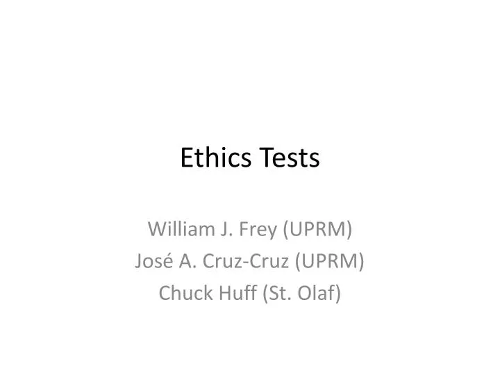 ethics tests n.