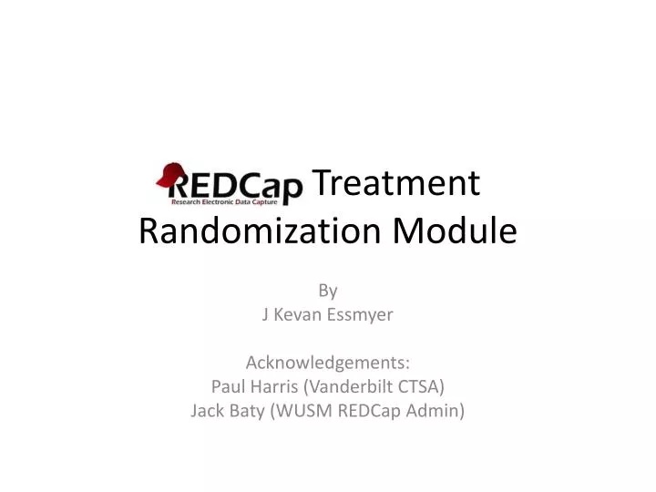 redcap treatment randomization module n.