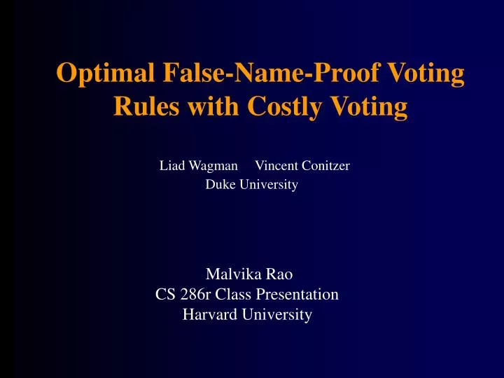 optimal false name proof voting rules with costly voting n.