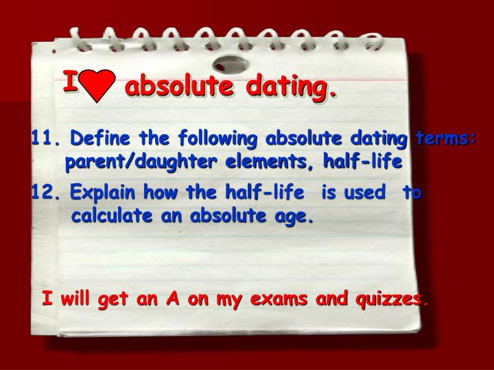 What do absolute dating means