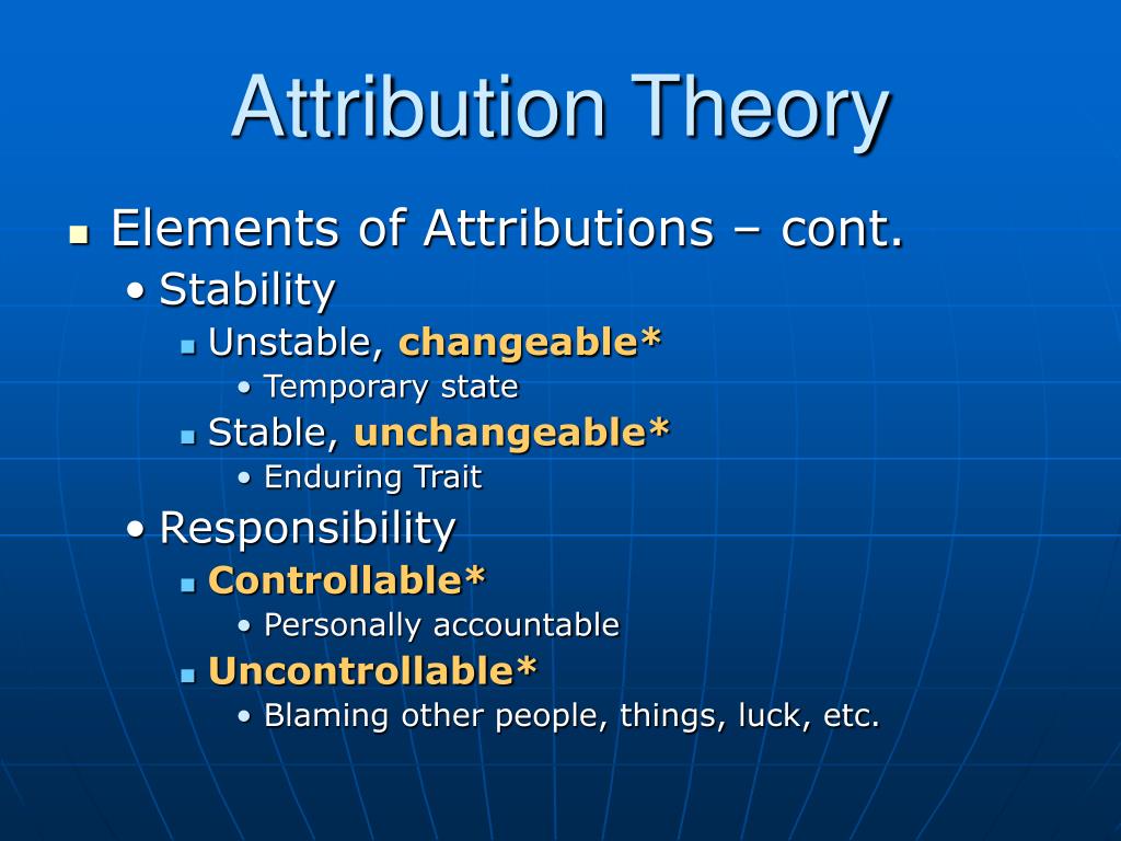 attribution theory research paper