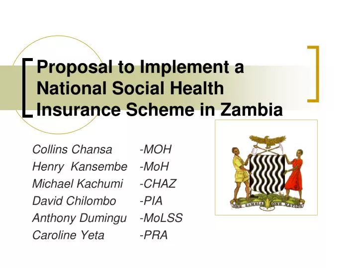 PPT Proposal to Implement a National Social Health