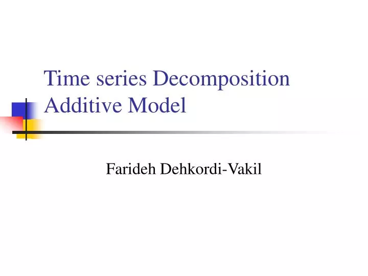 time series decomposition additive model n.