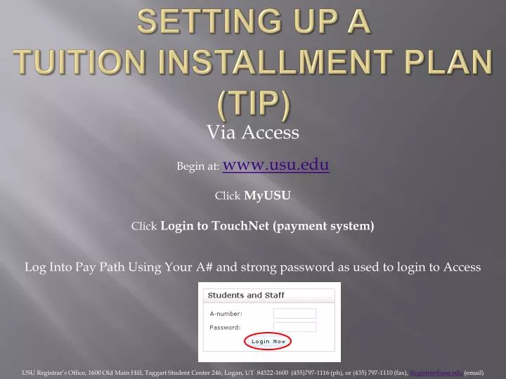PPT - Setting up a Tuition Installment Plan (TIP) PowerPoint ...