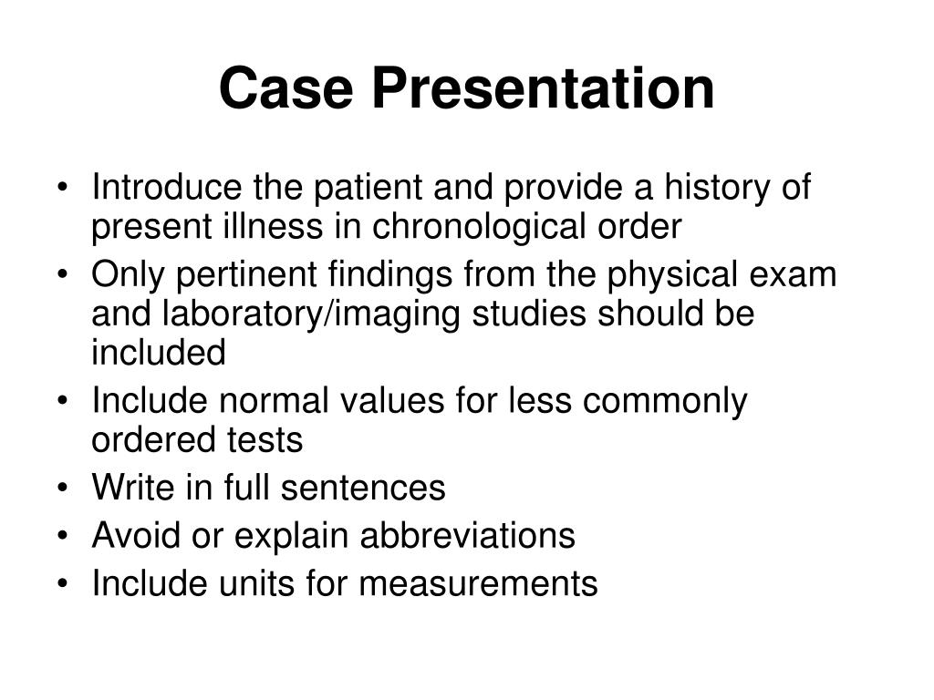 how to make a case report presentation