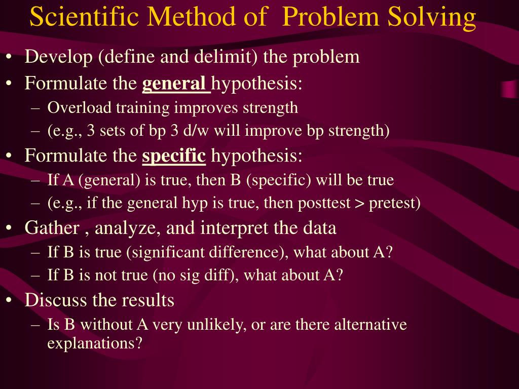 developing problem solving attitude through scientific method