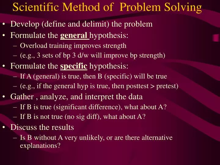 scientific method solve a problem