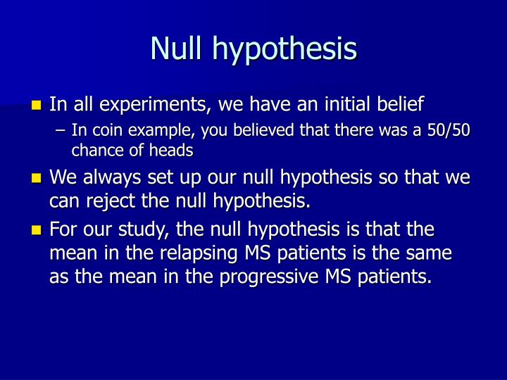 null hypothesis biostatistics