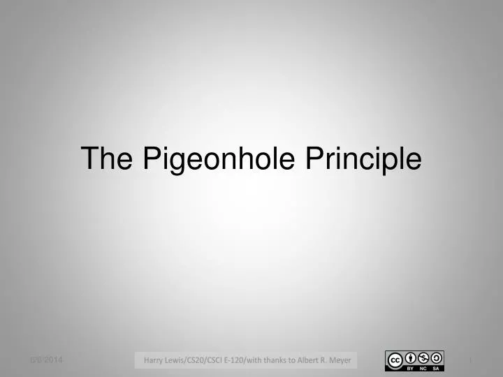 PPT The Pigeonhole Principle PowerPoint Presentation, free download