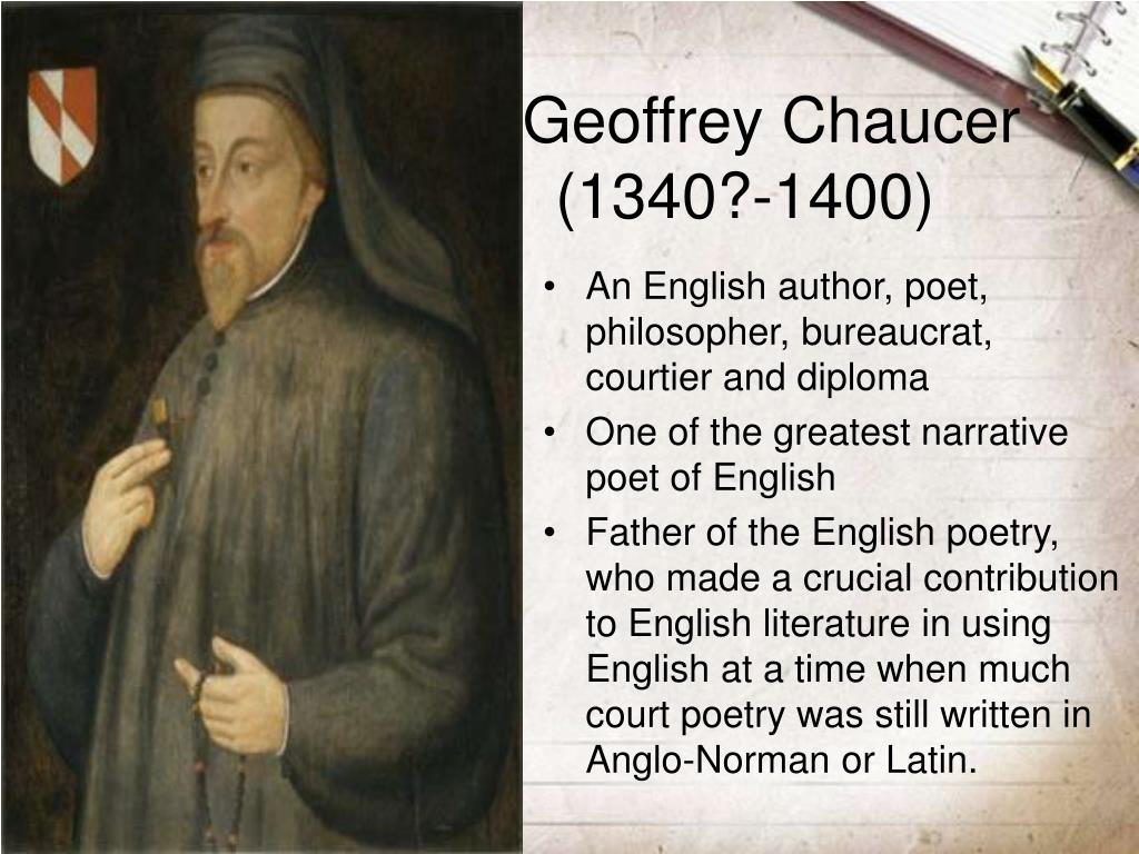 Творение на английском. Geoffrey Chaucer (1340-1400). Geoffrey Chaucer Biography. Джеффри Чосер презентация. Geoffrey Chaucer Life.