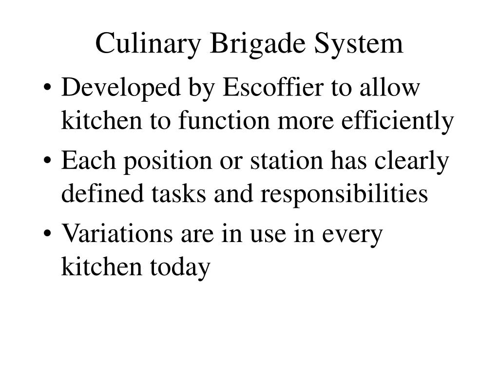 PPT - Culinary Brigade System PowerPoint Presentation, free download -  ID:1154085