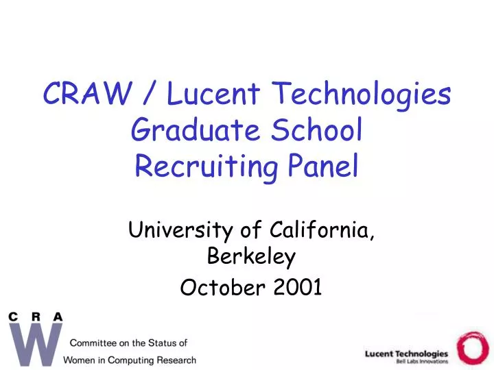 craw lucent technologies graduate school recruiting panel n.