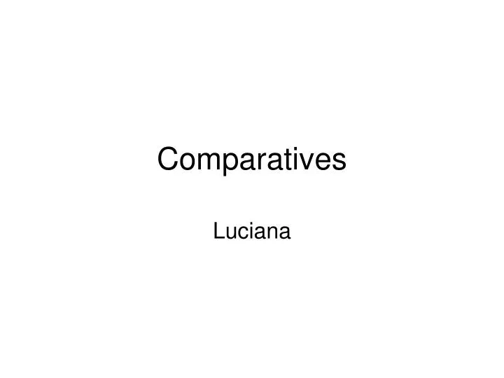comparatives n.