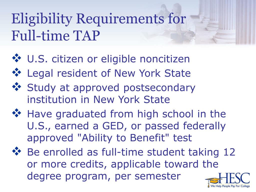 PPT New York State Tuition Assistance Program (TAP) Certification