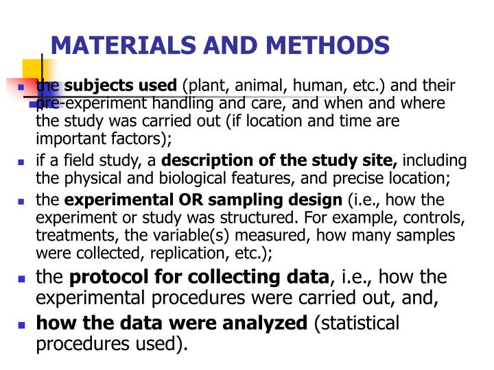 materials and methods in research paper ppt the structure format content and style of a materials and methods in research paper ppt the structure format content and style of a