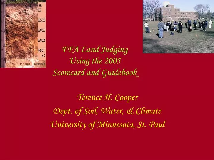 ffa land judging using the 2005 scorecard and guidebook n.